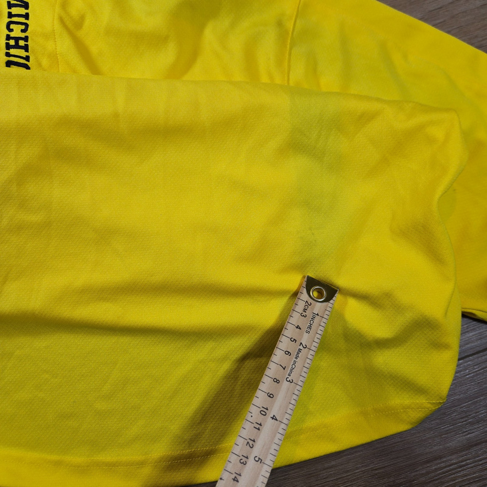 Adidas Golf Michigan Wolverines Polo Mens L Yellow Climalite NCAA Preppy - Picture 10 of 10